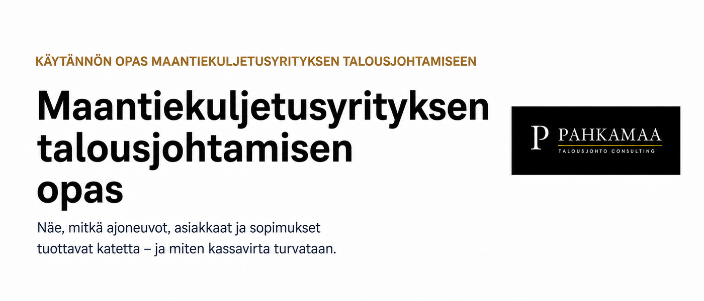 Maantiekuljetusyrityksen talousjohtamisen opas