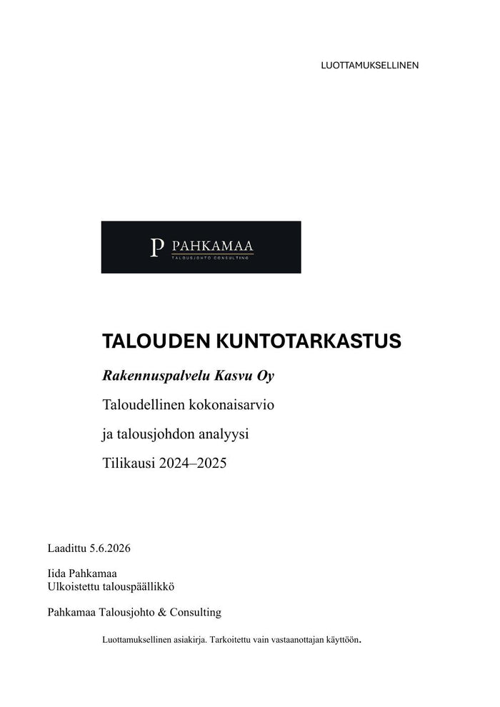 Rakennusalan malliraportti – kansi